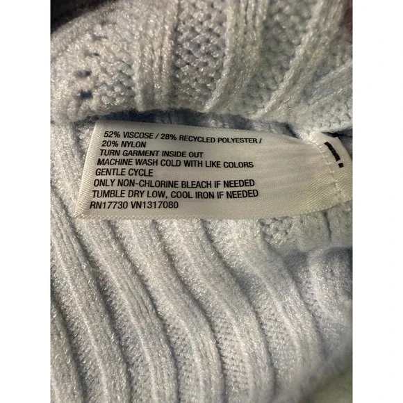 Wild Fable Womens Light Blue Ribbed Zip Up Cropped Sweater Long Sleeve Size S - Picture 4 of 10